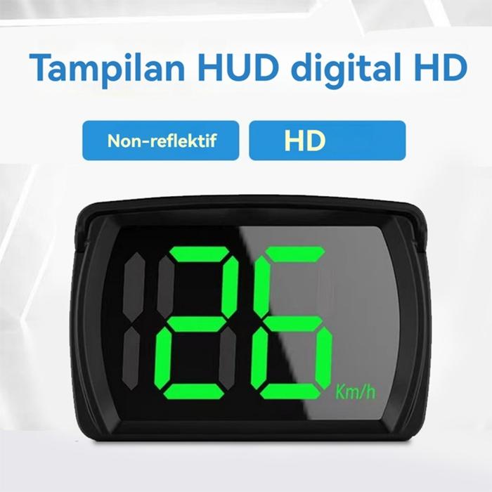 Speedometer GPS Mobil Dengan Tampilan HUD Headup KM/H MPH Huruf Besar LED Untuk Mobil dan Motor