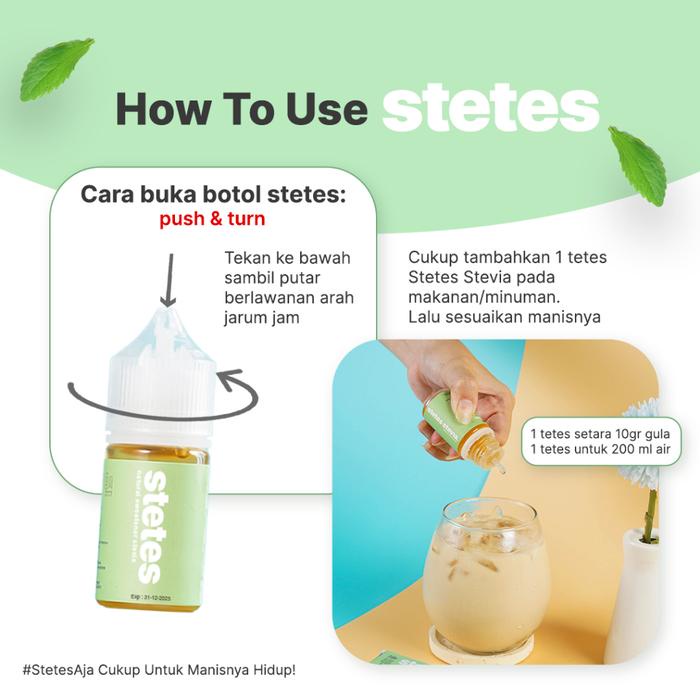 

Stetes Stevia Natural Sweetener 15 ml Pemanis Alami Gula 0 Kalori
