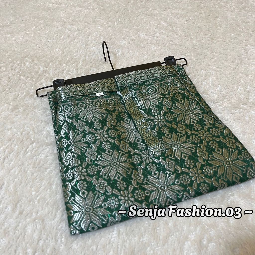 HOT DEALS Rok Songket Span Karet Kiri Dan Kanan Rok Kebaya Songket Siap Pakai Belah Depan Resleting