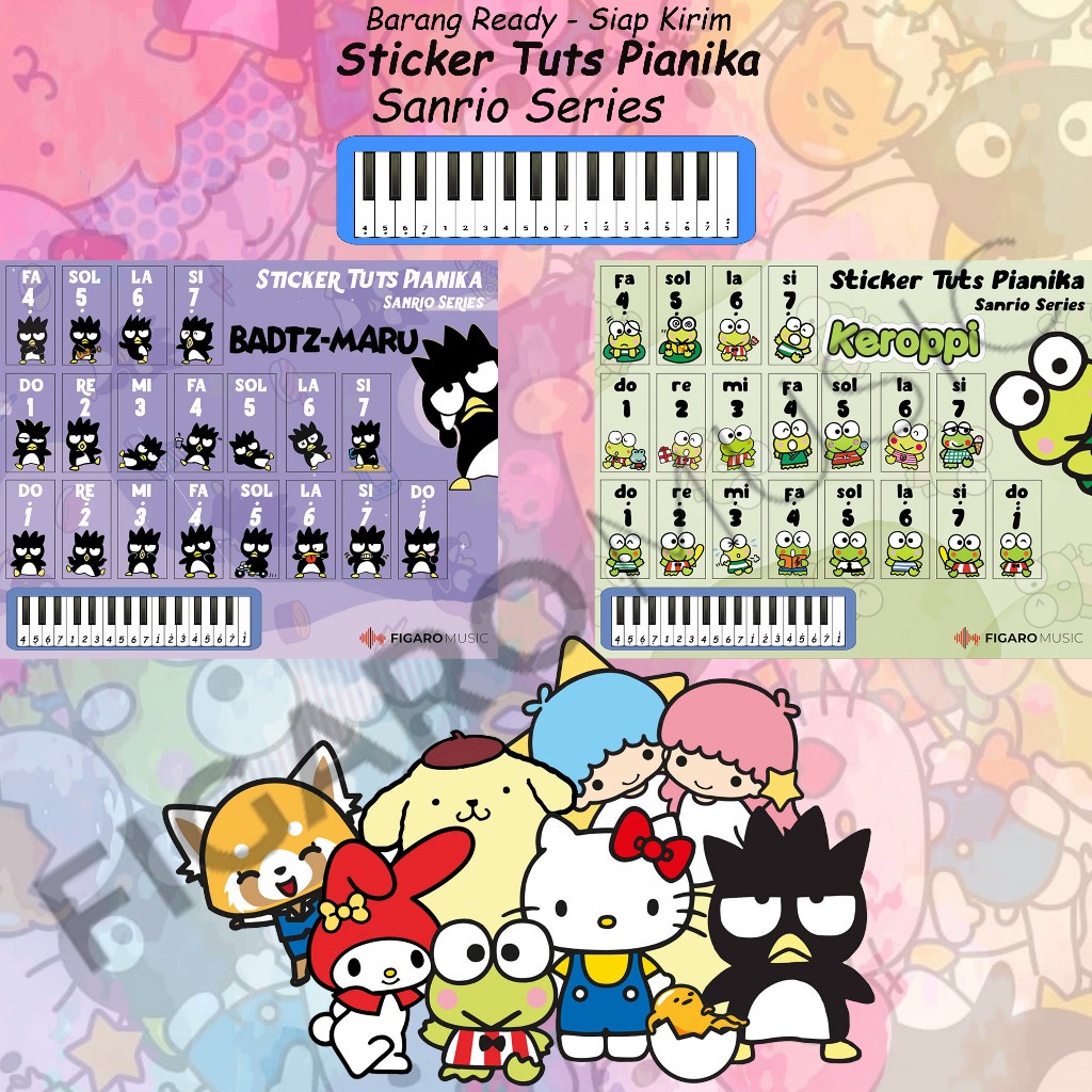 

Terlaris Stiker Pianika Sanrio - Sticker Tuts Pianika Melodica Seri Sanrio