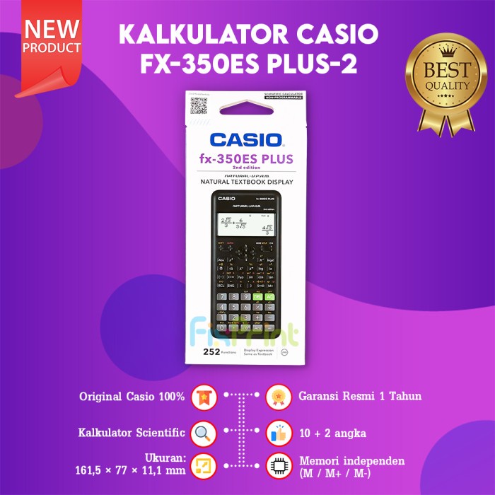 

Calculator Casio fx 350ES PLUS-2 Scientific Kalkulator Ilmiah Original TERLARIS/TERMURAH/TERPOPULER