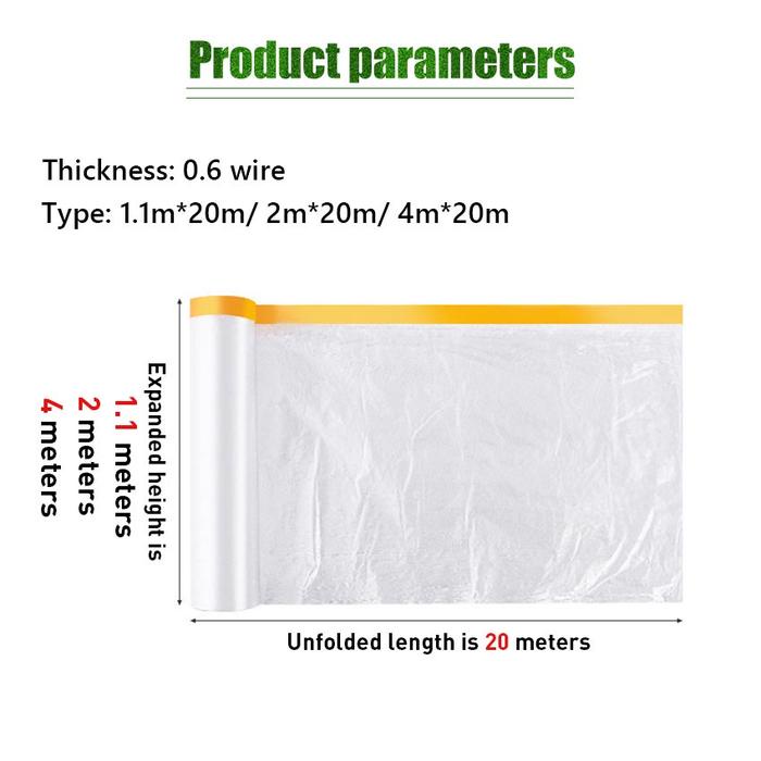 

20M Masking Film Tape Furniture Car Protect Cover Plastic Film Barrier Plastik Furniture Plastik