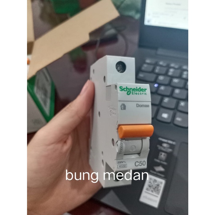 NEW MCB DOMAE SCHNEIDER 50A 1P 1PHASE 1POLE 1PASS 50 AMPERE ORIGINAL ASLI