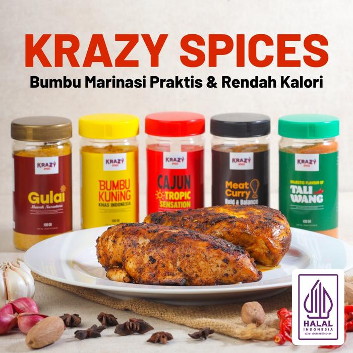 

TERMURAH Krazy Spices Bumbu Marinasi Rendah Kalori Dry Rub 100 gr