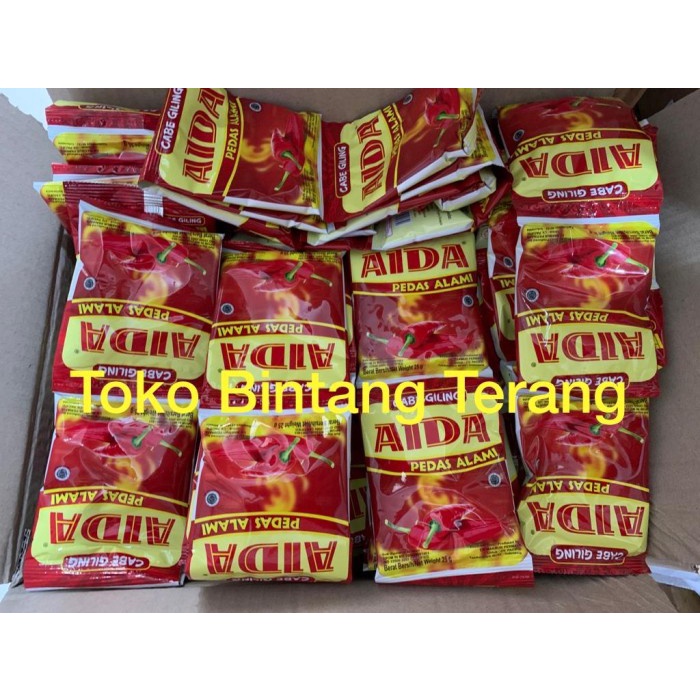 

MURAH Bumbu Bubuk Cabai Cabe Giling Aida 25 gram 1 renceng isi 10 pcs sachet