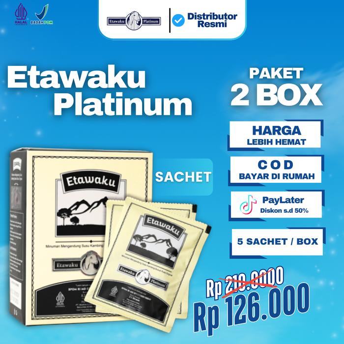 

terbaru !!! [varian sachet] 2 box susu kambing etawaku platinum sachet original bubuk serbuk bahan