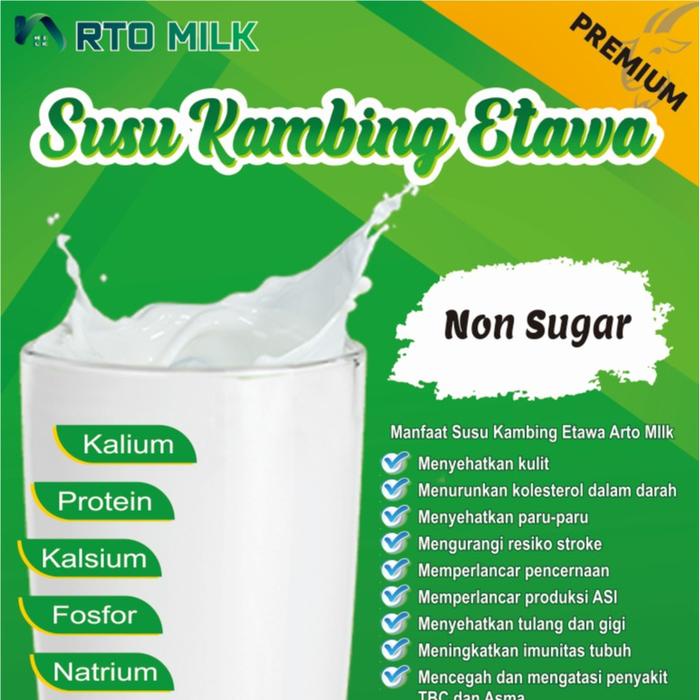 

terbaru !!! arto milk susu kambing etawa premium non sugar tanpa gula isi 1 kg alumunium foil bubuk