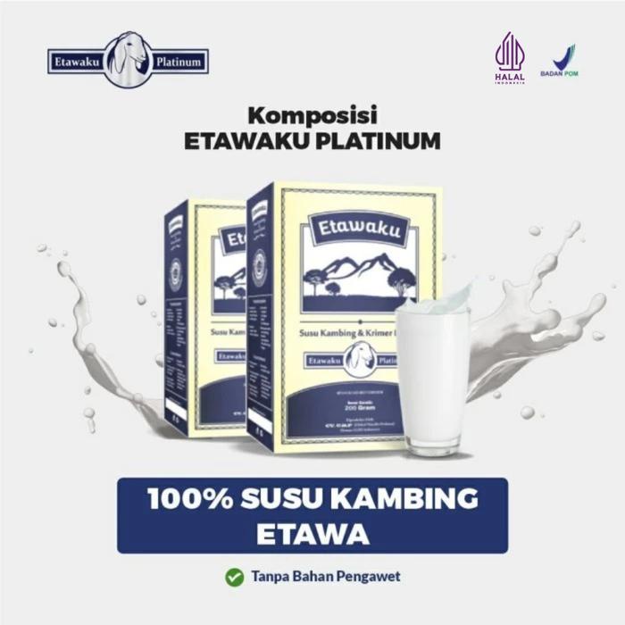 

SUSU KAMBING ETAWAKU PLATINUM BOX 200 GR ORIGINAL ASLI MURNI COD BPOM PLUS KRIMER CREAMER MENGOBATI