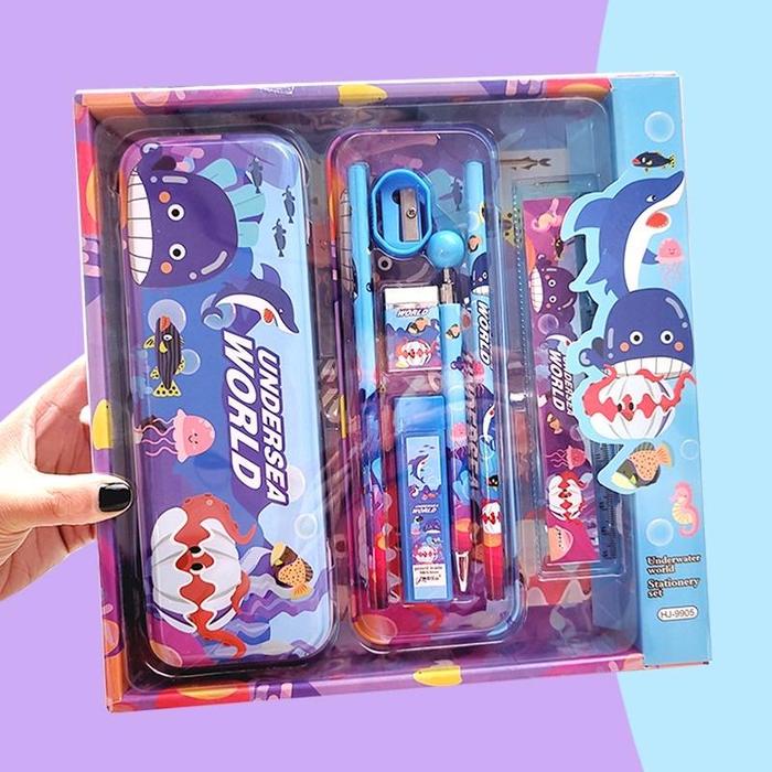 

JTTOP" KOTAK PENSIL ANAK SET 7IN1 STATIONERY UNTUK HADIAH ANAK / SEKOLAH / KOTAK PENSIL KARAKTER