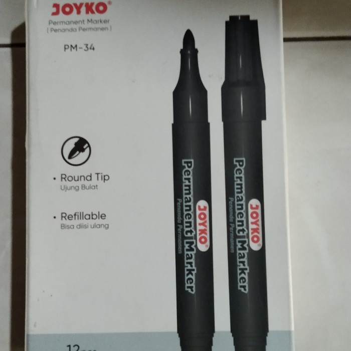 

JTTOP" PERMANENT MARKER SPIDOL PERMANEN JOYKO PM-34RF REFILLABLE 1 BOX 12 PCS