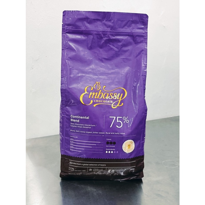 

2.5 Kg Tulip Embassy 75% Couverture Premium Dark Chocolate Penawaran Khusus