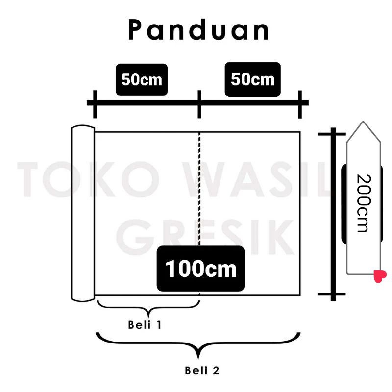 Karpet Lantai Plastik Meteran Lebar 2 M Vinyl