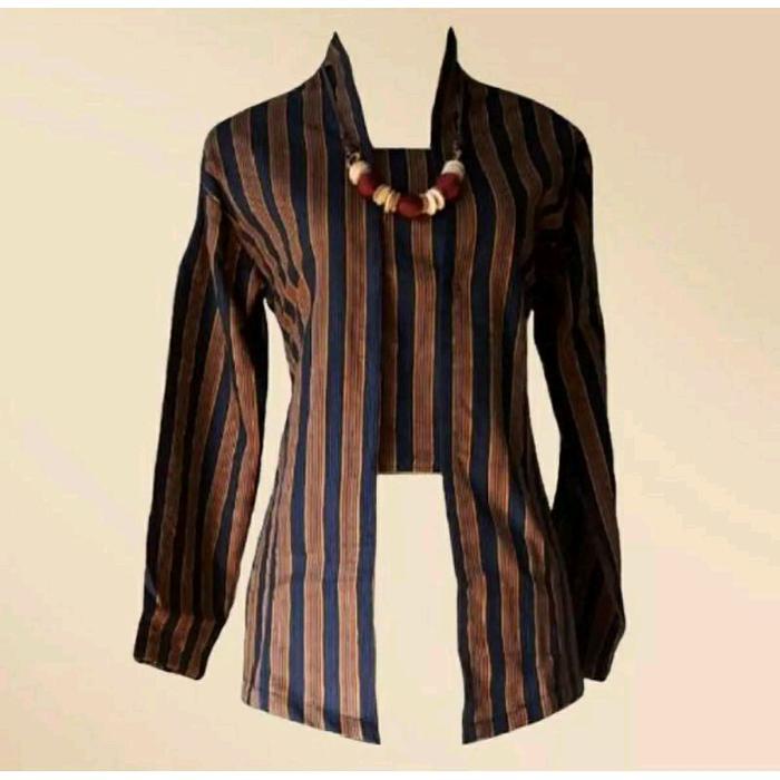 NEW Kebaya Lurik Kutubaru Dewasa Kartini Baju Adat Jawa Wanita Atasan Katun