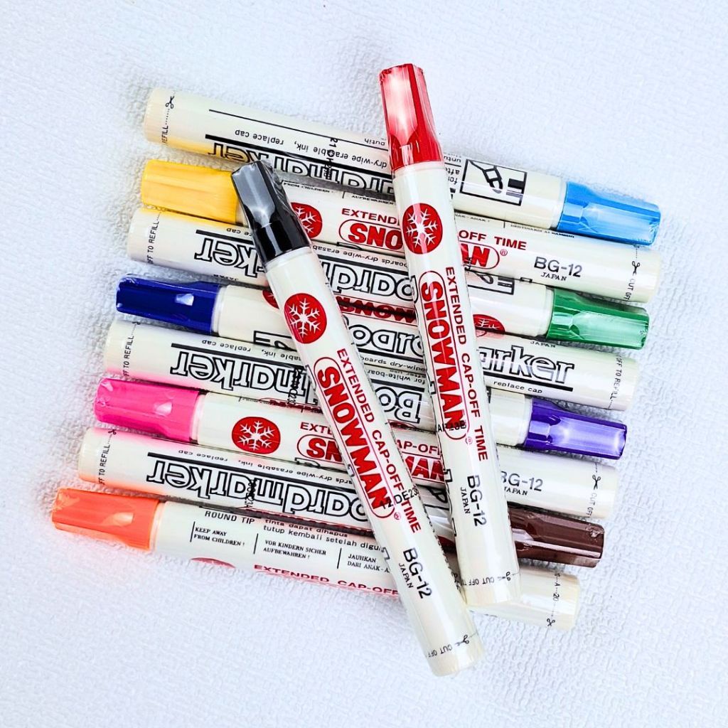 

Bergaransi Spidol White Board Marker Snowman (10 Warna) / Board Marker Bg 12 / Non Permanen