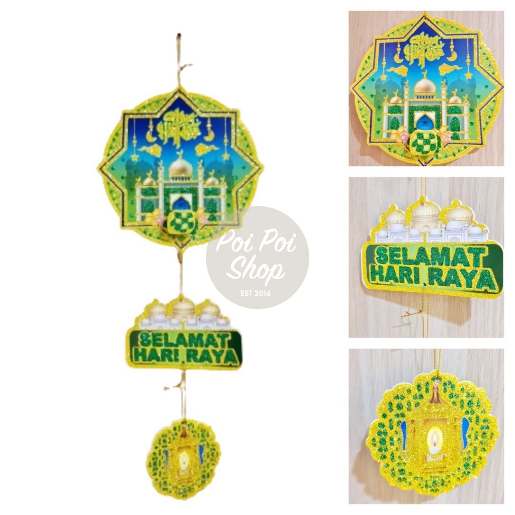 Discount Gantungan Hiasan Idul Fitri Ramadan Susun 3 Mix Masjid Ketupat Lebaran Ornamen Dinding