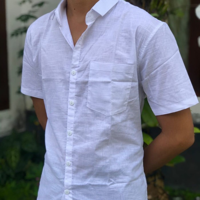 BERGARANSI baju kemeja putih pria pakaian adat Bali