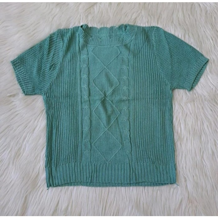 Atasan Kaos Rajut Korea Wanita Knit Import Ready