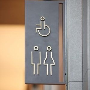 Sign Toilet Hanging Gantung Restroom WC