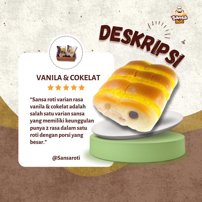 

Roti Kombinasi Vanilla & Cokelat - Makanan Ringan Sansa Roti Rasa Coklat dan Vanila yang Lembut