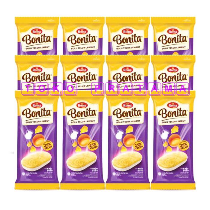 

Bonita Bolu Telur Lembut 1 Box isi 12 Sachet