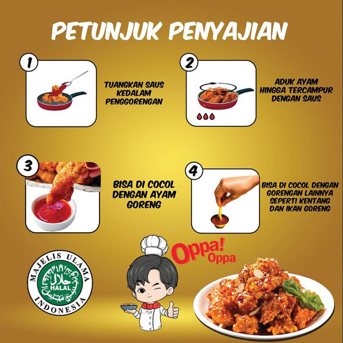 

Saus Saus Ayam Madu 250 Gr Oppa Oppa Pedas - Manis Saos