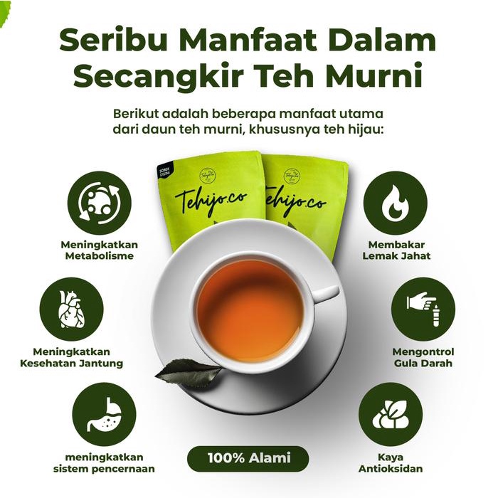 

(MR) Tehijo.co Beli 1 gratis 1 Teh Hijau Alami - Teh hijau daun urai