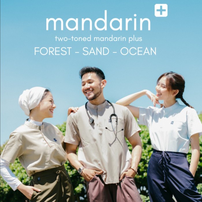 Baju Jaga MANDARIN PLUS - Scrubs Theatre Blues Cardinal