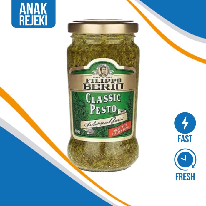

Sale! Filippo Berio Classic Pesto 190Gr / Saus Pasta Spagheti Pesto Basil
