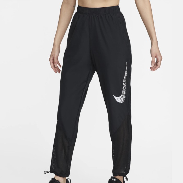 TERBARU Celana Lari Wanita Nike Wmns Dri-Fit Swoosh Run Mid-Rise Pants Black O