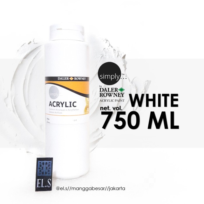 

Terlaris Daler Rowney Simply Acrylic 750 Ml White ( Cat Akrilik ) Ready
