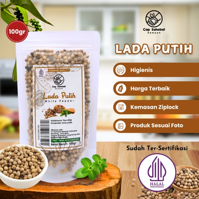 

Sale! 100Gr Biji Lada Putih Utuh / Whole White Pepper 100% Premium