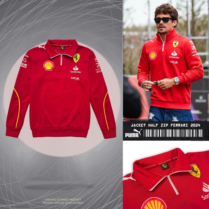 TRAINING JACKET FERRARI 2024 RED tracksuit ferrari grade original jaket formula 1 one pria wanita