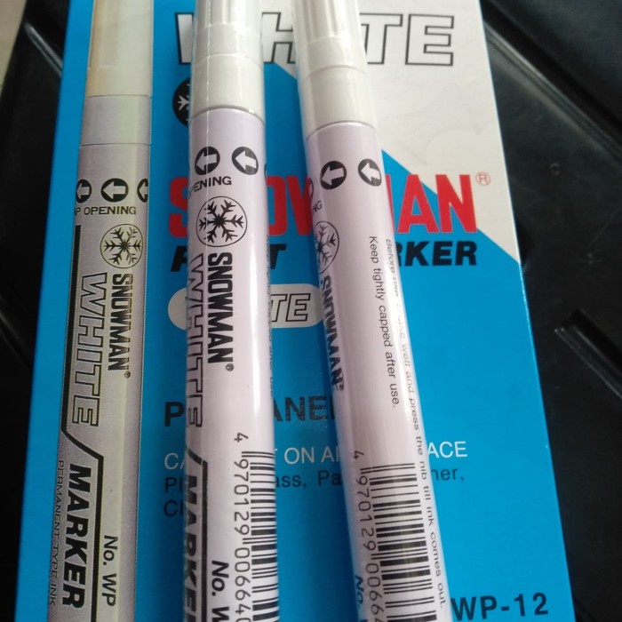 

Kualitas Terjamin Spidol Snowman Marker Permanen White Isi 12