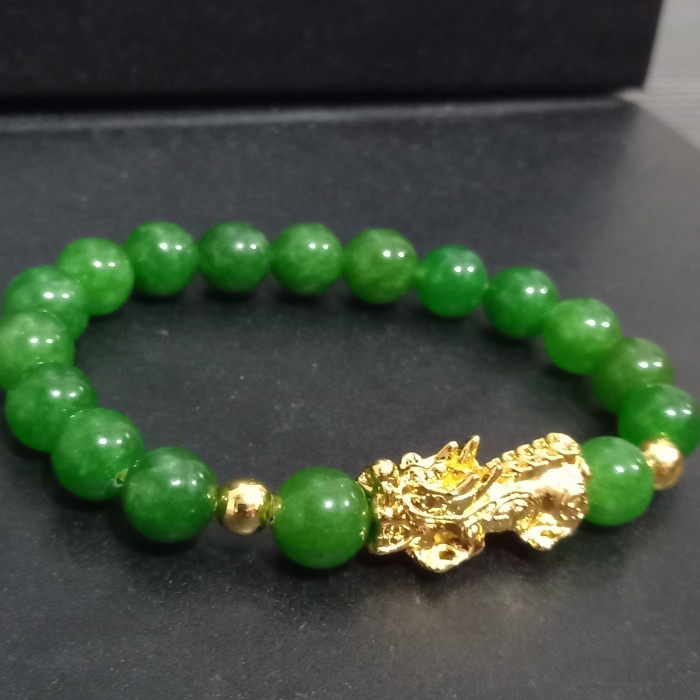 

Terlaris gelang keberuntungan kirin pixiu piyao naga giok hijau 10 mm SALE