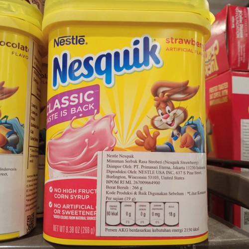 

nesquick strawbery - minuman strawbery bubuk 266gr