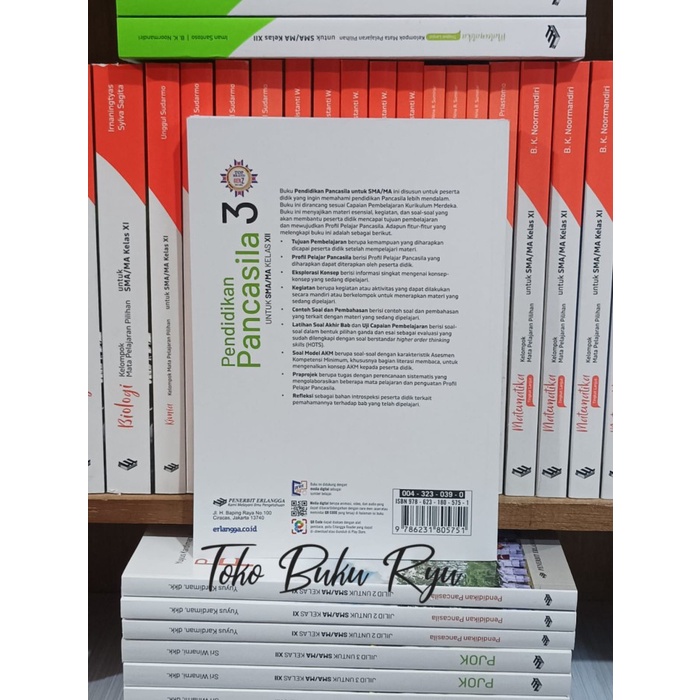 

SALE !!! BUKU PENDIDIKAN PANCASILA KELAS 12 SMA / MA KURIKULUM MERDEKA ERLANGGA READYY