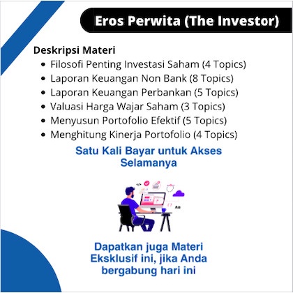 

SALE !!! KURSUS SAHAM THE INVESTOR (EROS PERWITA) - VALUE INVESTING MASTERY READYY