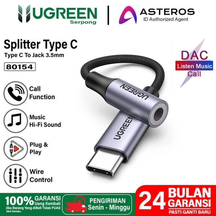 Ugreen Konverter Type C To Aux 3.5 Mm Ugreen Tipe C To Aux 3.5 Mm