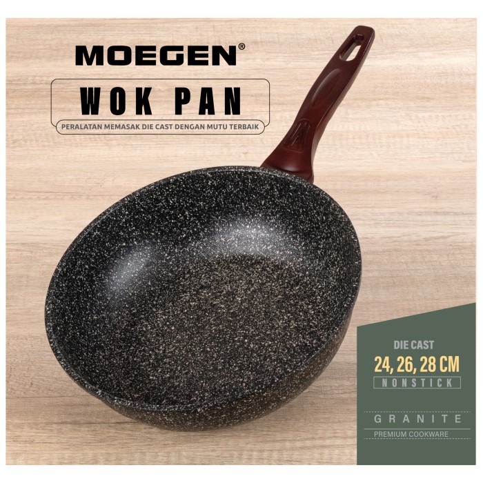 MOEGEN Germany Wok Pan 24,26,28cm Granite Series Anti Lengket Original TERLARIS/TERMURAH/TERPOPULER