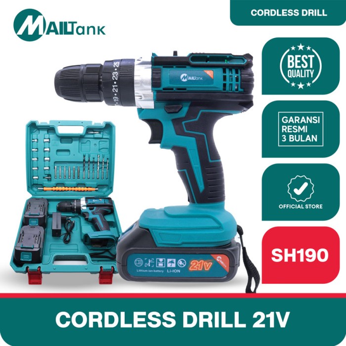 Mesin Bor Baterai Cordless Impact Drill Mailtank 32V SH-190