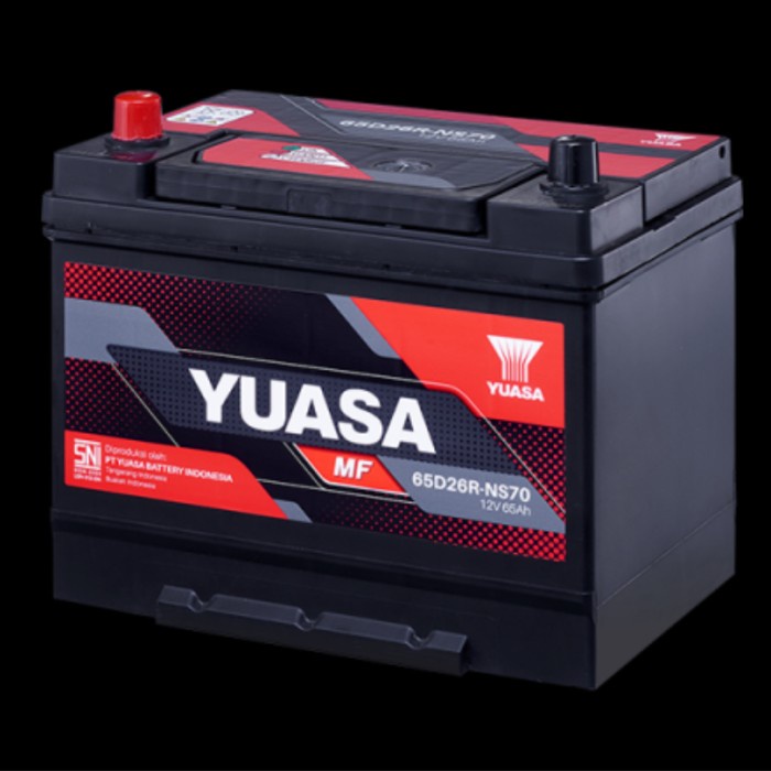TERBARU - Yuasa MF Maintenance Free NS70 NS-70 65D26R Accu Aki Mobil Kering 12 Volt 65 Ampere Ah