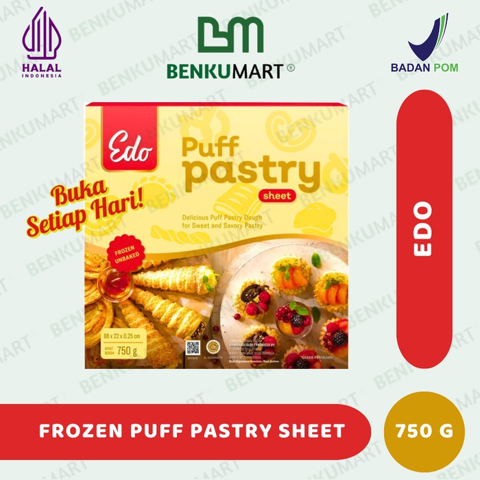 

SALE !!! PUFF PASTRY SHEET EDO 750 GR KULIT PASTRY READYY