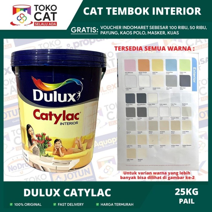 Pr0m0HebatGAN- Cat Tembok Interior Dulux Catylac Putih 1501 / Warna CATALOG 25kg Pail