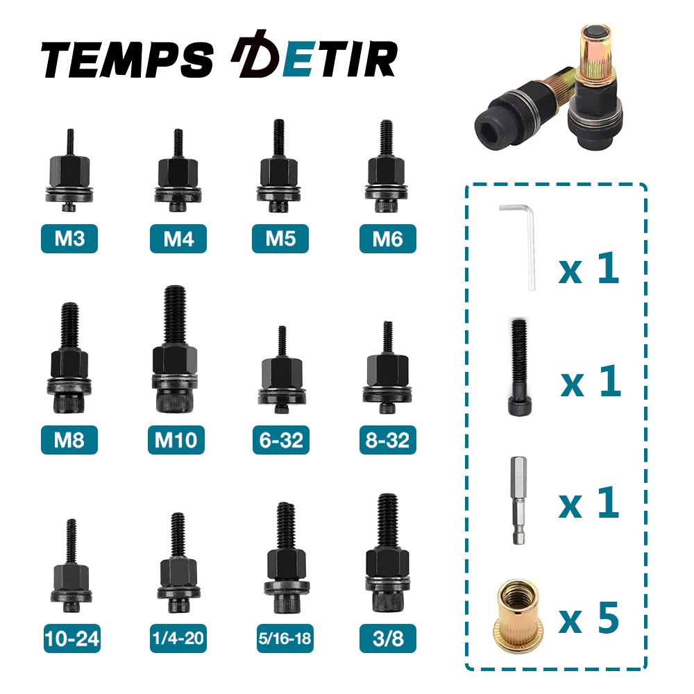 Rivet Nut Tool Hand Rivet Nut Gun Head, Nut Riveting Tool Accessories Rivet Nut Adapter Hand Tool fo