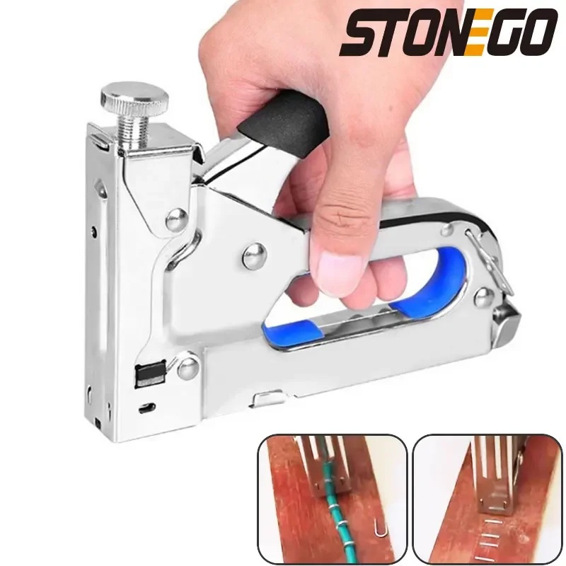 STONEGO 3 in 1 Manual Nail Gun Air Nail Nail Gun U-shaped Nail Grabber Oil Painting Staple Gun Photo