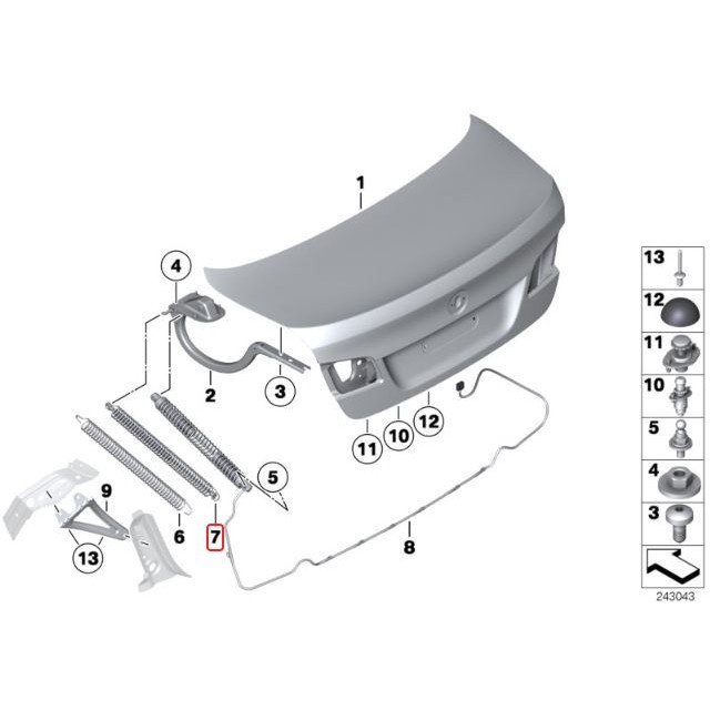 Triscan Bmw F10 Return Spring Per Pegas Bagasi - Kanan 51247204367 Ready