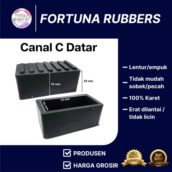KAKI KARET TANGGA BAJA RINGAN CANAL C DATAR UKURAN 35X75 MM