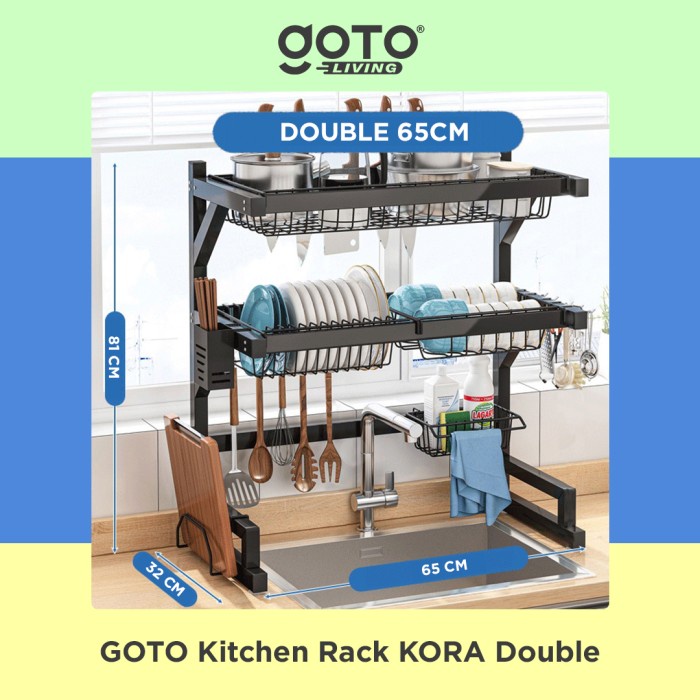 Goto Kora Rak Piring Bumbu Dapur Kiten Rack Portable nimalis