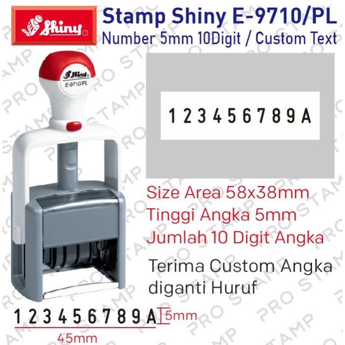 

Stempel Shiny Esential E-9710/PL Angka 5mm 10Digit