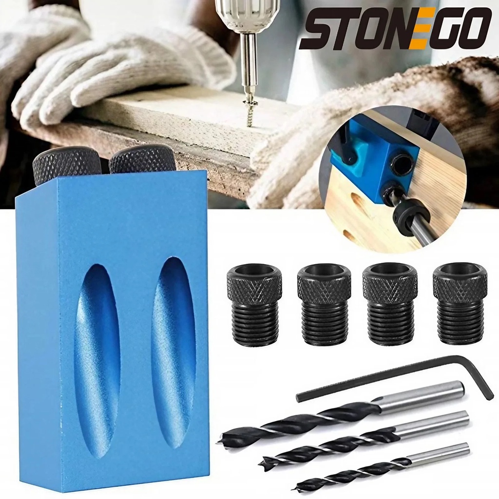 STONEGO 7/14PCS Woodworking Oblique Hole Locator Drilling Locator Punching Hole Locator Positioning 